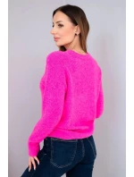 Svetr dámský z baby alpaky 37309 neonově růžový - Kesi
