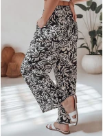 Dámské kalhoty ze široké látky TROPICAL SUN černé FashionStreet UY2634