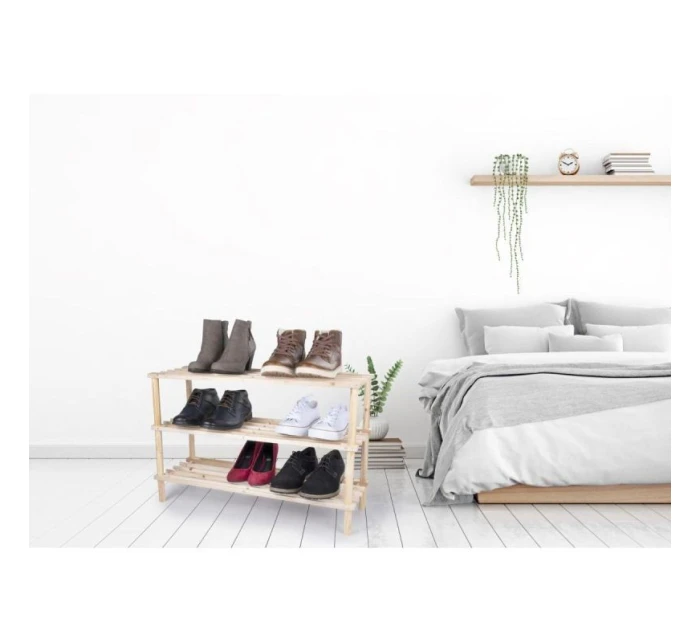 POLICE NA BOTY 3 ÚROVNĚ DŘEVĚNÉ ALPINA