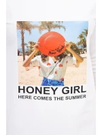 Šaty s potiskem Honey model 18744042 ecru - K-Fashion Šaty s potiskem Honey model 18744042 ecru - K-Fashion