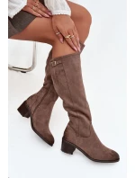 Kozaki před koleno eko semiš na sloupku Vinceza 58332 tmavě béžové Kozaki před koleno eko semiš na sloupku Vinceza 58332 tmavě béžové