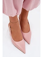 Dámské sandály z umělé kůže na podpatku Růžové model 22102970 - Boto