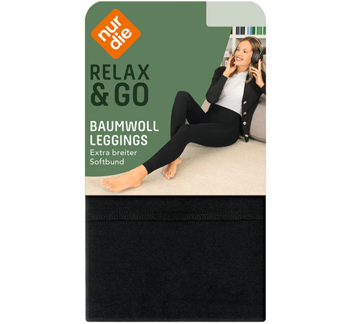 Dámské bavlněné legíny NUR DIE BAUMWOLL LEGGINGS - NUR DIE - černá