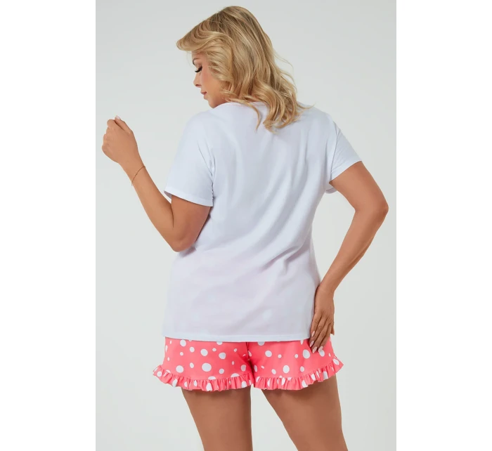 Italská móda Raba kr.r. kr.sp. barva:bílá/malinový potisk Italská móda Raba kr.r. kr.sp. barva:bílá/malinový potisk