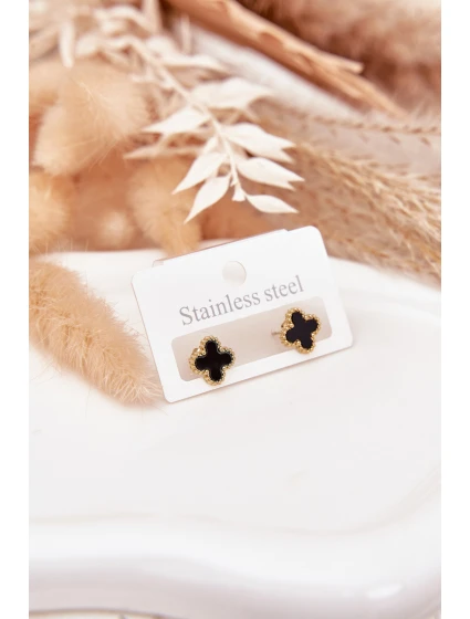 Náušnice ze nerezové oceli černo-zlaté Náušnice ze nerezové oceli černo-zlaté