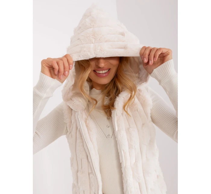 Kamizelka AT KZ model 20493296 1.06 ecru - FPrice Kamizelka AT KZ model 20493296 1.06 ecru - FPrice