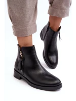 Kožené dámské ploché boty Black Vasica Kožené dámské ploché boty Black Vasica