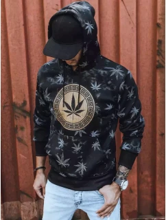 Pánská mikina s potiskem černá FashionStreet BX5324