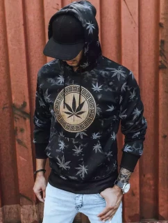 Pánská mikina s potiskem černá FashionStreet BX5324