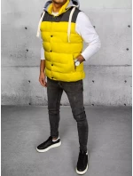 Pánská vesta s kapucí žlutá FashionStreet TX4321 Pánská vesta s kapucí žlutá FashionStreet TX4321