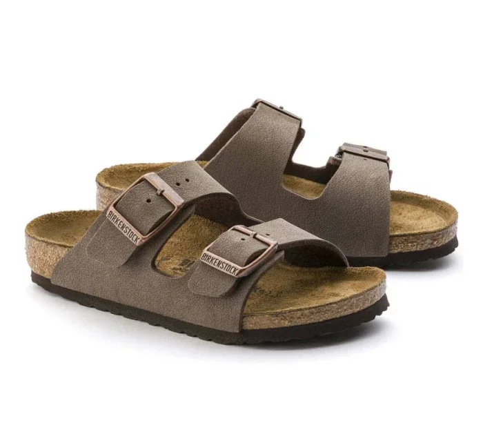 Dětské žabky Birkenstock Arizona Kids Birko-Flor Nubuck Mocha narrow (0552893) Dětské žabky Birkenstock Arizona Kids Birko-Flor Nubuck Mocha narrow (0552893)