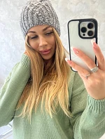 Veselá fleecová čepice K225 šedá+grafitová