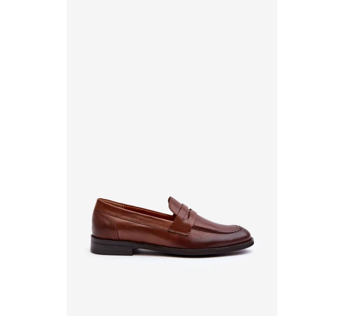 Mužské kožené polobotky Loafer Zazoo 1570/1 hnědé