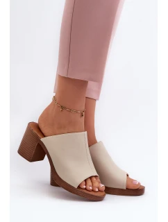 Elegantní Lehké Dámské Sandály Na Podpatku Béžové model 21657982 - EVENTO