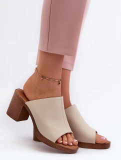 Elegantní Lehké Dámské Sandály Na Podpatku Béžové model 21657982 - EVENTO