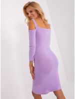 Světle fialové basic šaty s ramínky