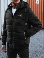 Pánská prošívaná zimní bunda s kapucí černá FashionStreet TX4948