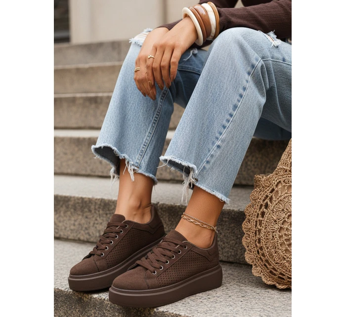 Dámské hnědé tenisky Dstreet model 21996196 - FashionStreet