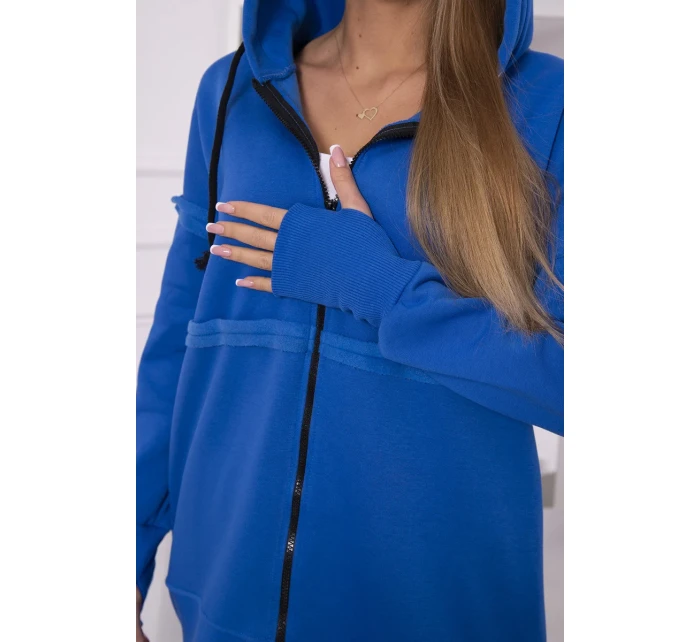 Hřejivá souprava s dlouhou mikinou chrpově modrá