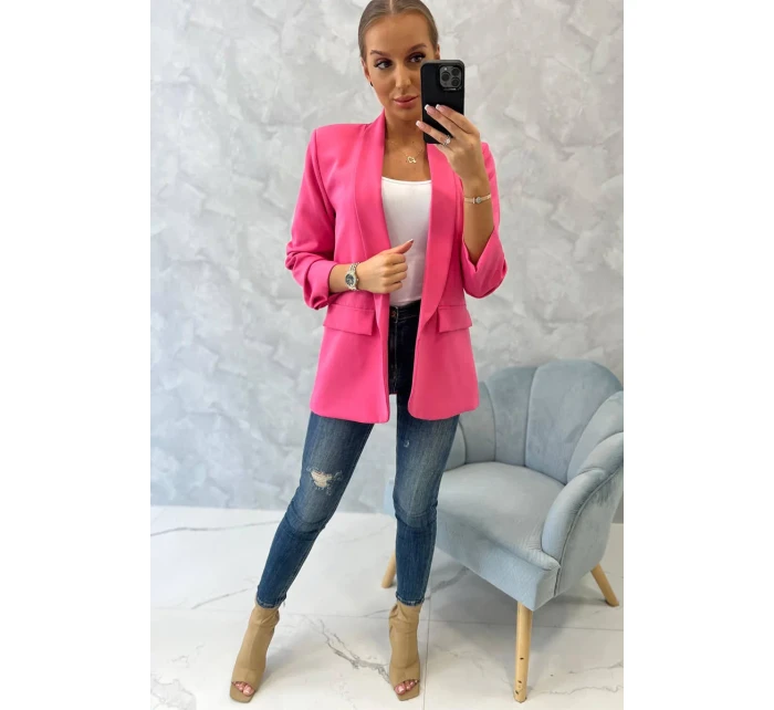 Sako s klopami elegantní růžové Sako s klopami elegantní růžové
