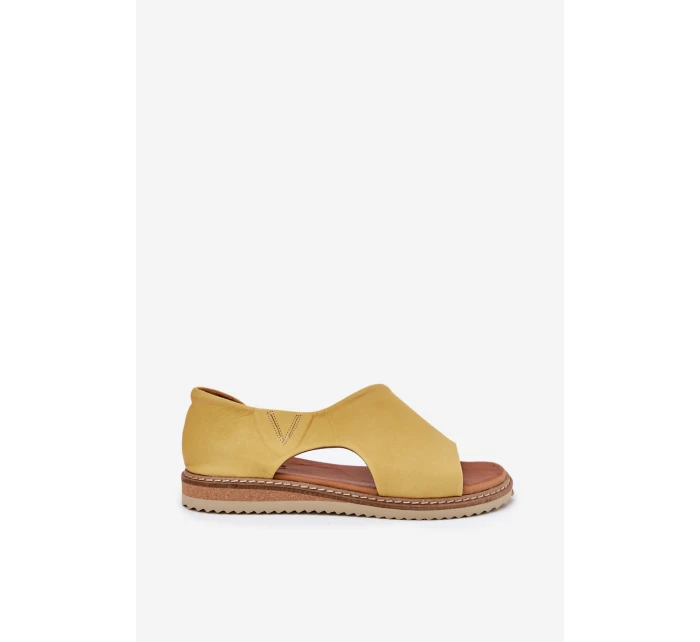 Kožené Dámské Sandály Artiker 46C1015 Žluté