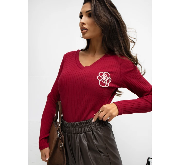 Bluzka RV BZ model 21776392 bordowy - FPrice Bluzka RV BZ model 21776392 bordowy - FPrice