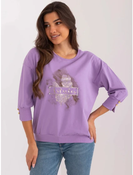 Dámská halenka RV BZ 9573.68 Světle fialová se zlatou - FPrice Dámská halenka RV BZ 9573.68 Světle fialová se zlatou - FPrice