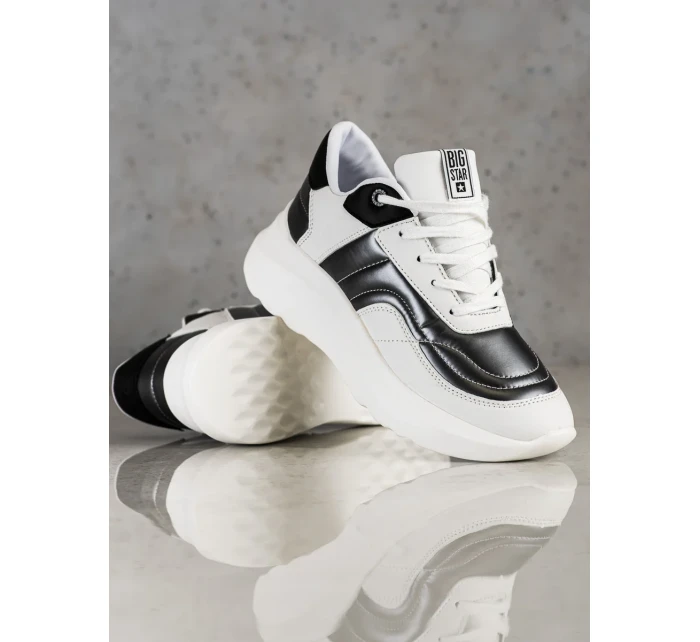 Trendy  tenisky dámské bílé bez podpatku