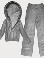 Pletená dvoudílná souprava mikina a kalhoty šedá (26C8803-2)