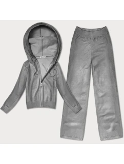 Šedý úpletový dvoudílný komplet - mikina a kalhoty (26C8803-2)