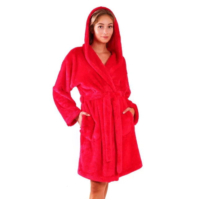 Dámský župan Lilly extra s kapucí 3/4 3320 one size červená - Vestis