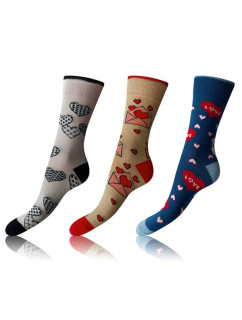 Zábavné crazy ponožky 3 páry CRAZY SOCKS 3x - BELLINDA - modrá