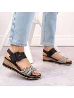 Remonte W RKR646 kožené sandály na platformě