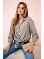 Bavlněná mušelínová košile oversize model 21908591 - K-Fashion