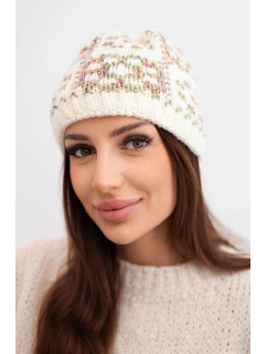 Dámská zimní vlněná čepice s ozdobnými krystalky K399 černá