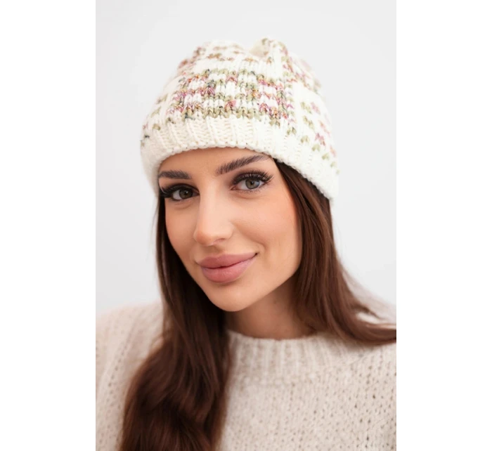 Dámská zimní vlněná čepice s ozdobnými krystalky K399 černá