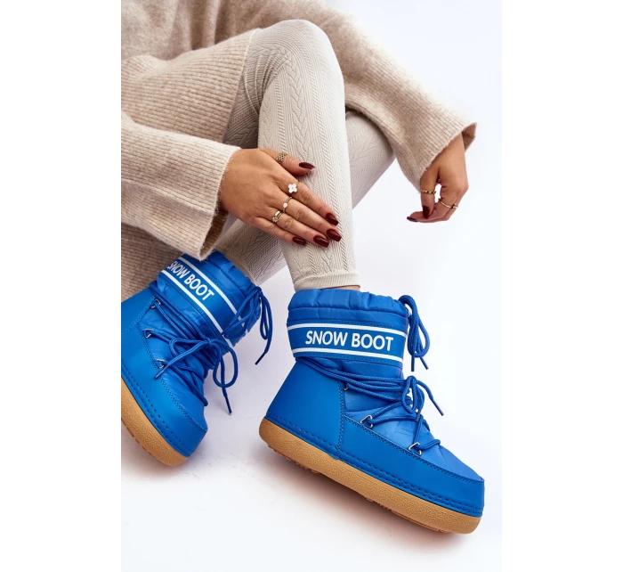 Dámské vázané sněhové boty modré model 21642407 - Boto Dámské vázané sněhové boty modré model 21642407 - Boto