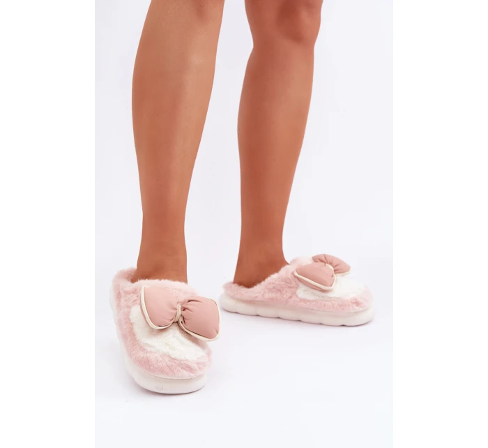 Pantofle S Mašlí Růžové model 21681735 - Boto Pantofle S Mašlí Růžové model 21681735 - Boto