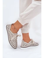 Dámské Kožené Polobotky S.Barski LR51-610 Béžové