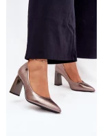 Dámské Lodičky Na Podpatku model 21704935 Grafitové - VINCEZA