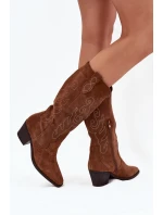 Semišové Dámské Boty Na Podpatku Camel model 21705043 - Zazoo