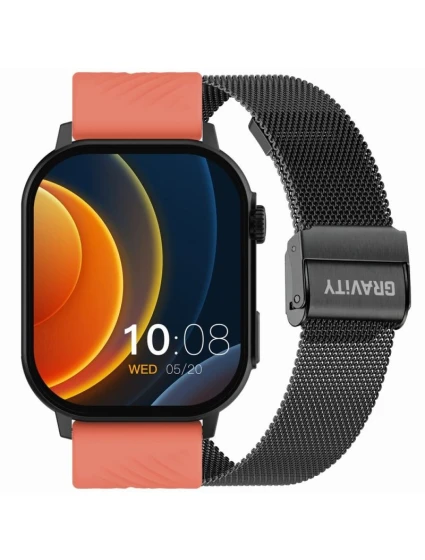 Chytré hodinky Gravity model 21805515 Červený silikonový řemínek + černý náramek Chytré hodinky Gravity model 21805515 Červený silikonový řemínek + černý náramek