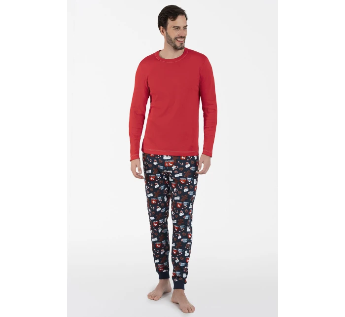 Italská móda Rojas dlouhá délka sp. barva:červená/potisk