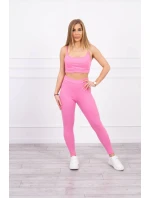 Souprava s blůzou nahoře pruhovaná světle růžová