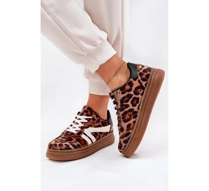 Dámské Tenisky Na Platformě Leopardí Hnědé model 21689733 - Boto Dámské Tenisky Na Platformě Leopardí Hnědé model 21689733 - Boto