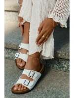 Dámské Pantofle Na Platformě S Přezkami Bílé model 21694124 - EVENTO