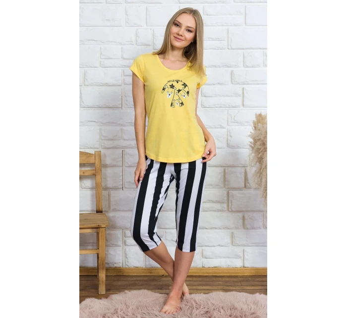 Dámské pyžamo kapri Hello world Dámské pyžamo kapri Hello world