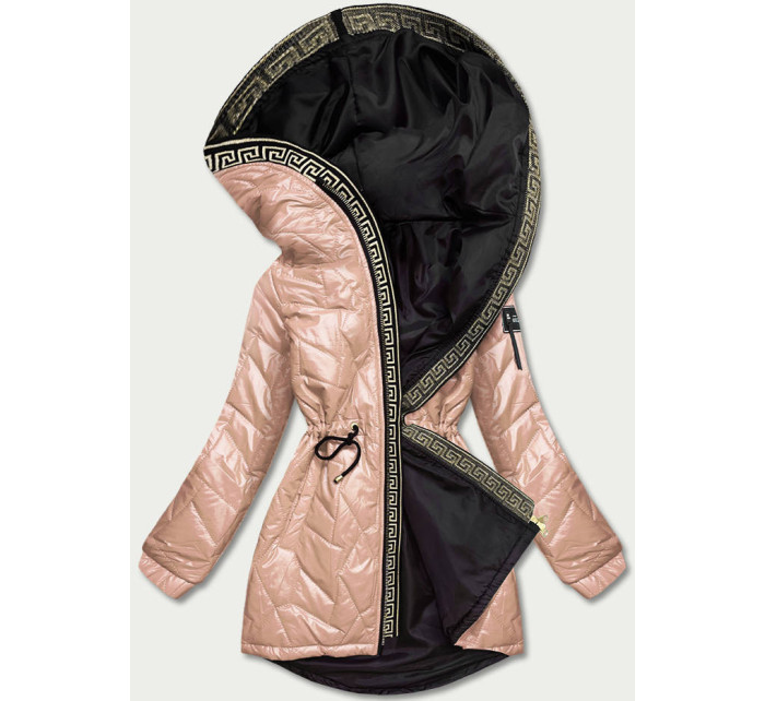 Béžová dámská bunda s ozdobným prošíváním model 17556096 - S'WEST