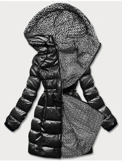 Černá oboustranná dámská metalická bunda (b8070-1)