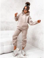 Béžová bavlněná hrubší dámská tepláková souprava model 21463537 - Moon